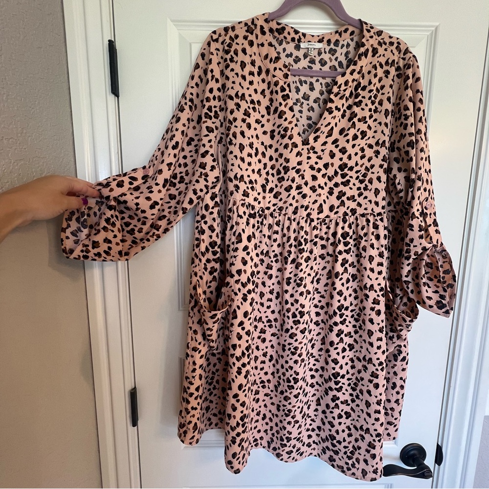 Impressions Leopard Babydoll Dress